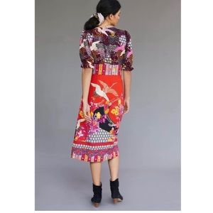 Anthropologie Crane puff sleeve dress NWT